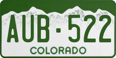 CO license plate AUB522