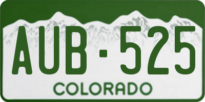 CO license plate AUB525