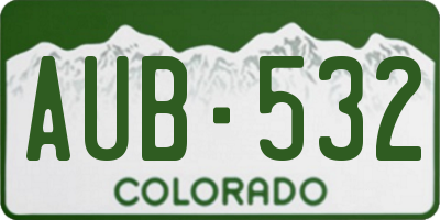CO license plate AUB532