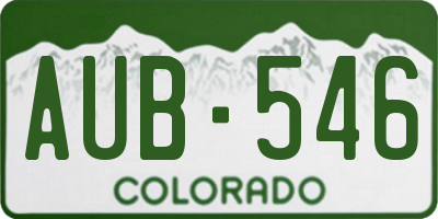 CO license plate AUB546