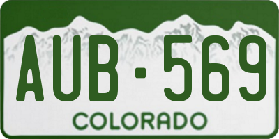 CO license plate AUB569