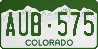 CO license plate AUB575