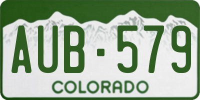CO license plate AUB579