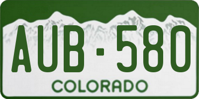 CO license plate AUB580