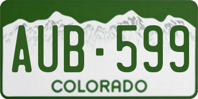 CO license plate AUB599