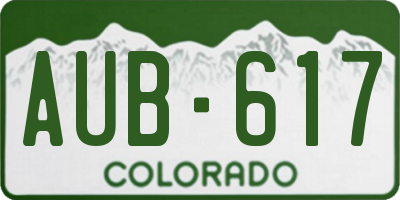 CO license plate AUB617