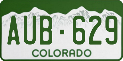 CO license plate AUB629