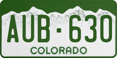CO license plate AUB630