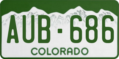 CO license plate AUB686
