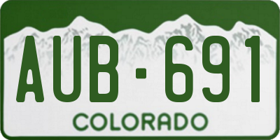 CO license plate AUB691
