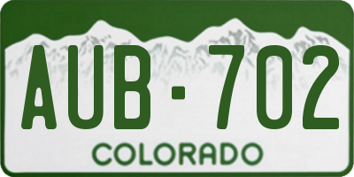 CO license plate AUB702