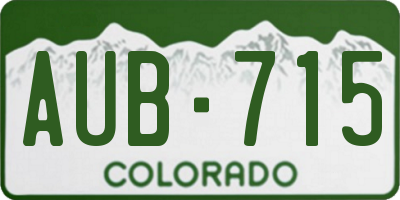 CO license plate AUB715