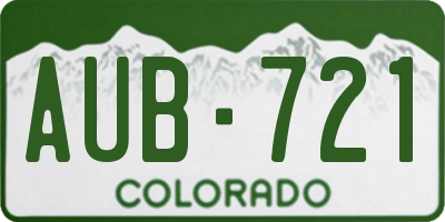 CO license plate AUB721