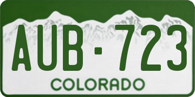 CO license plate AUB723