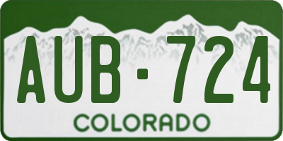 CO license plate AUB724