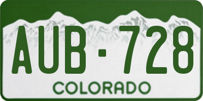CO license plate AUB728