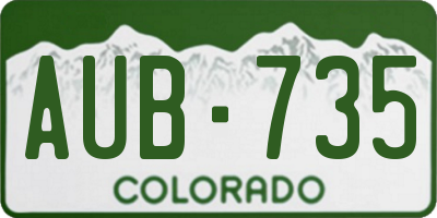 CO license plate AUB735