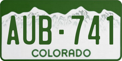 CO license plate AUB741