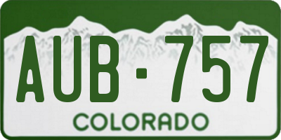 CO license plate AUB757