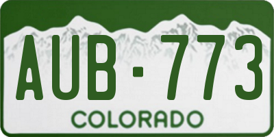 CO license plate AUB773