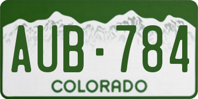 CO license plate AUB784