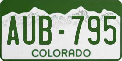 CO license plate AUB795