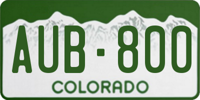 CO license plate AUB800