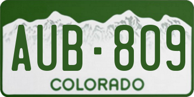 CO license plate AUB809