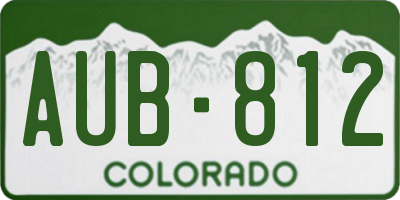 CO license plate AUB812