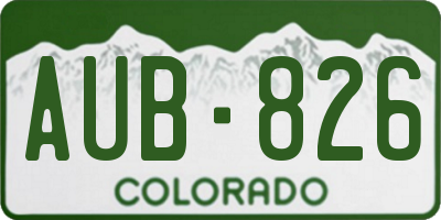 CO license plate AUB826