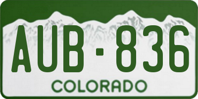 CO license plate AUB836