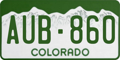 CO license plate AUB860