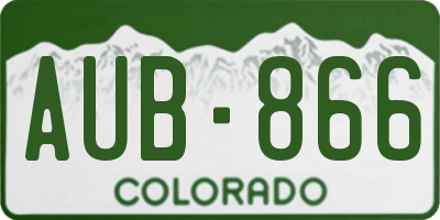 CO license plate AUB866