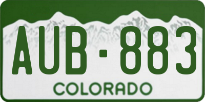 CO license plate AUB883