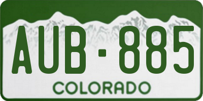 CO license plate AUB885