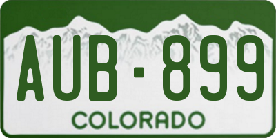 CO license plate AUB899