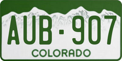 CO license plate AUB907