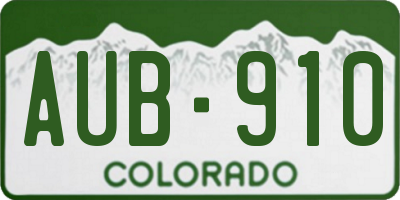 CO license plate AUB910