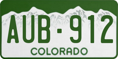 CO license plate AUB912