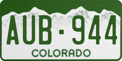 CO license plate AUB944