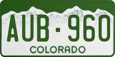 CO license plate AUB960