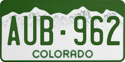 CO license plate AUB962