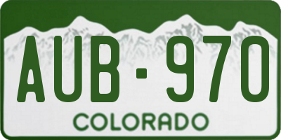 CO license plate AUB970