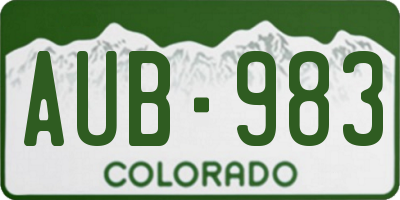 CO license plate AUB983