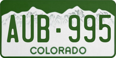 CO license plate AUB995