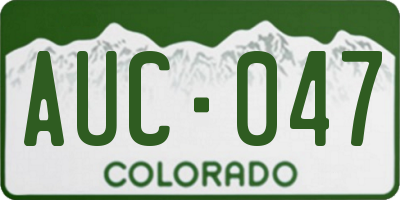 CO license plate AUC047