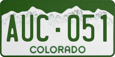 CO license plate AUC051