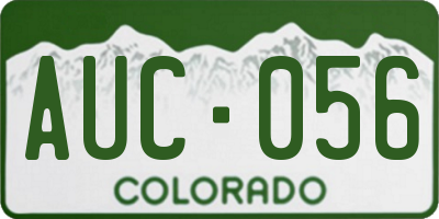CO license plate AUC056