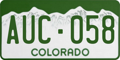 CO license plate AUC058