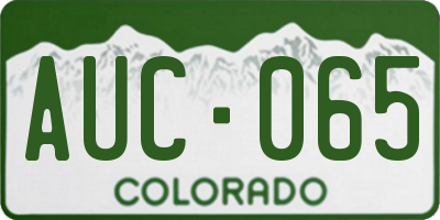 CO license plate AUC065